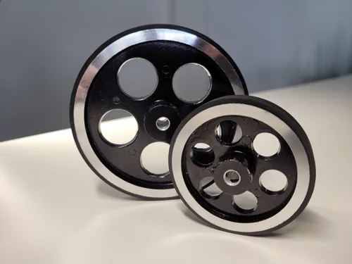 Rueda De Medición Para Codificador - 200mm De Aluminio Y Poliuretano Para Medir Velocidad O Posición